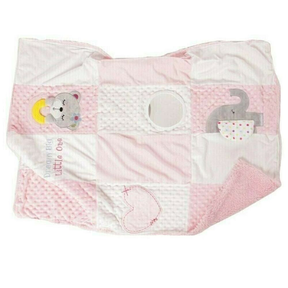 FOREVER BABY Pink Activity Blanket DREAM BIG LITTLE ONE Tummy Time Play Mat SOFT